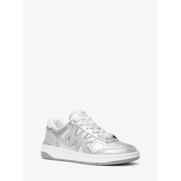 Michael Kors Rebel Metallic Leather Sneaker - 9 - Picture 4 of 6